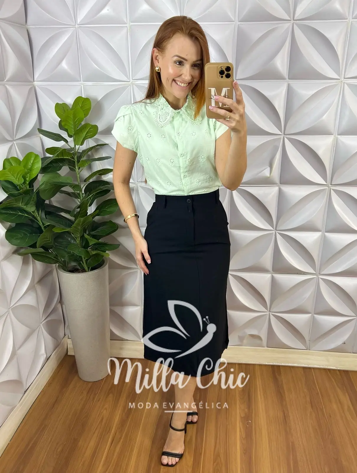 Camisa Betina Em Lesie Algodão Bordado – Verde – Milla Chic Camisa Betina Em Lesie Algodão Bordado - Verde - Milla Chic