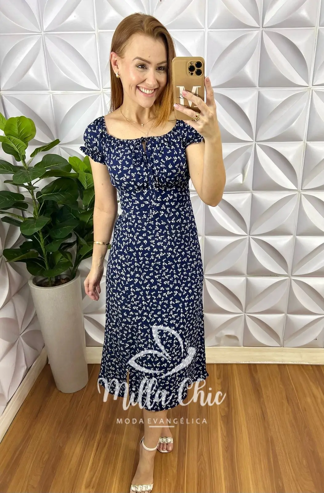 Vestido Camponesa Reto – Azul Marinho – Milla Chic Vestido Camponesa Reto - Azul Marinho - Milla Chic