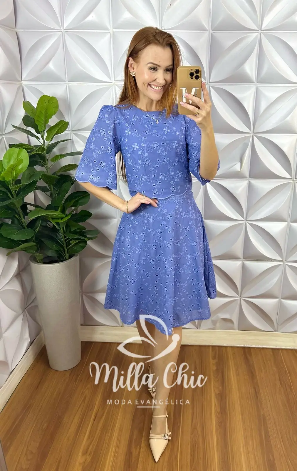 Conjunto Jardins Lesie Algodão 3D – Azul – Milla Chic Conjunto Jardins Lesie Algodão 3D - Azul - Milla Chic
