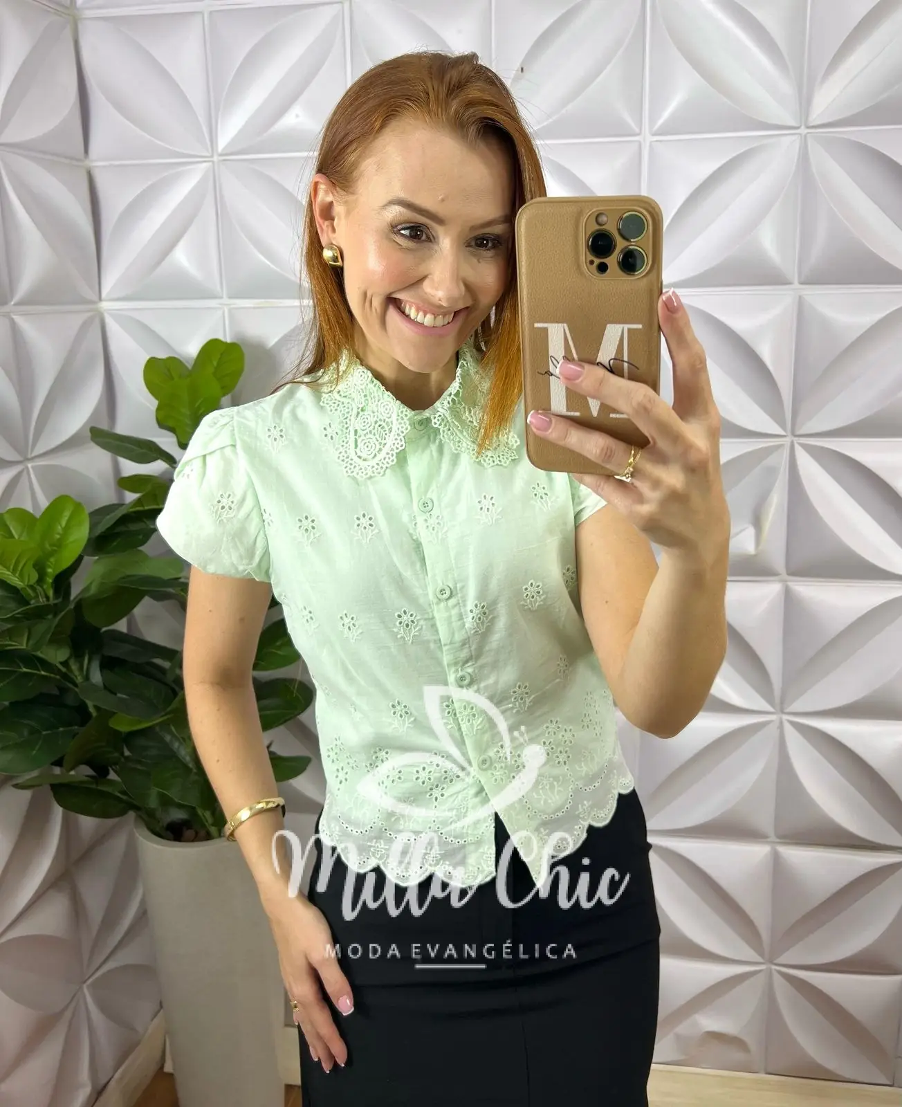 Camisa Betina Em Lesie Algodão Bordado – Verde – Milla Chic Camisa Betina Em Lesie Algodão Bordado - Verde - Milla Chic