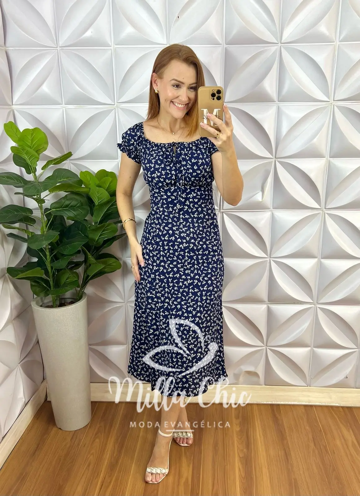 Vestido Camponesa Reto – Azul Marinho – Milla Chic Vestido Camponesa Reto - Azul Marinho - Milla Chic