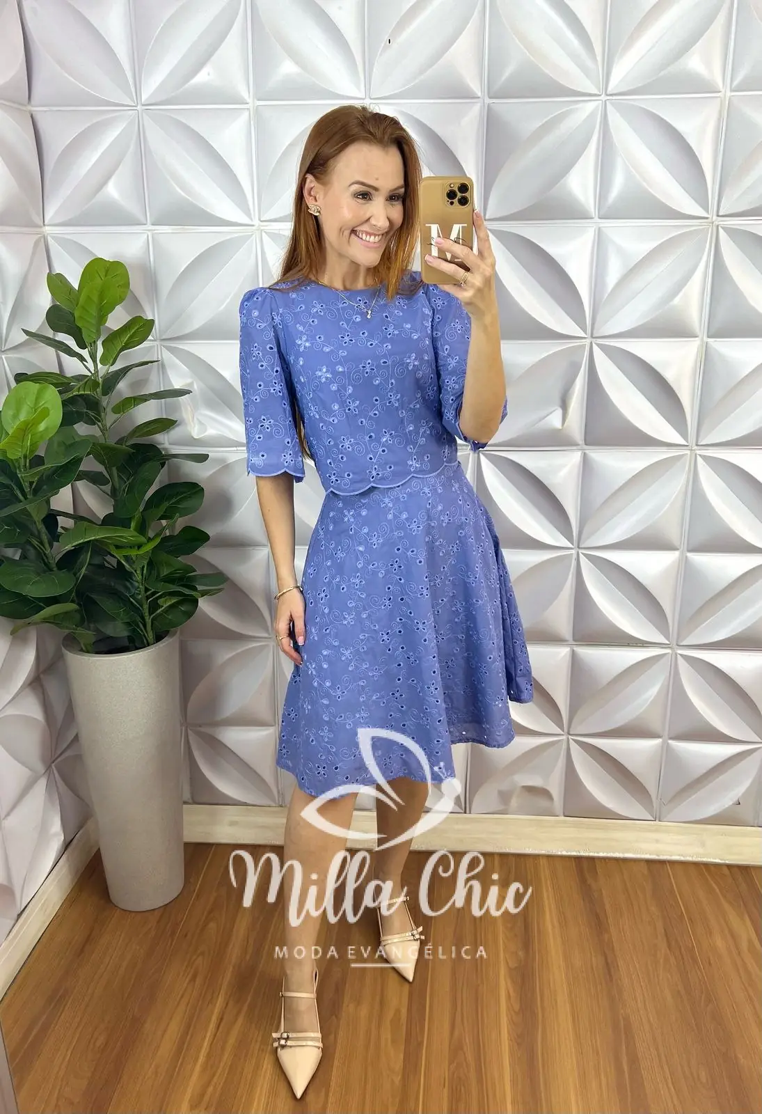 Conjunto Jardins Lesie Algodão 3D – Azul – Milla Chic Conjunto Jardins Lesie Algodão 3D - Azul - Milla Chic