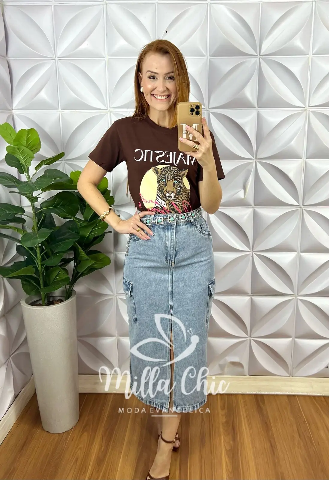 T-shirt Boho Chic – Marrom – Milla Chic T-shirt Boho Chic - Marrom - Milla Chic