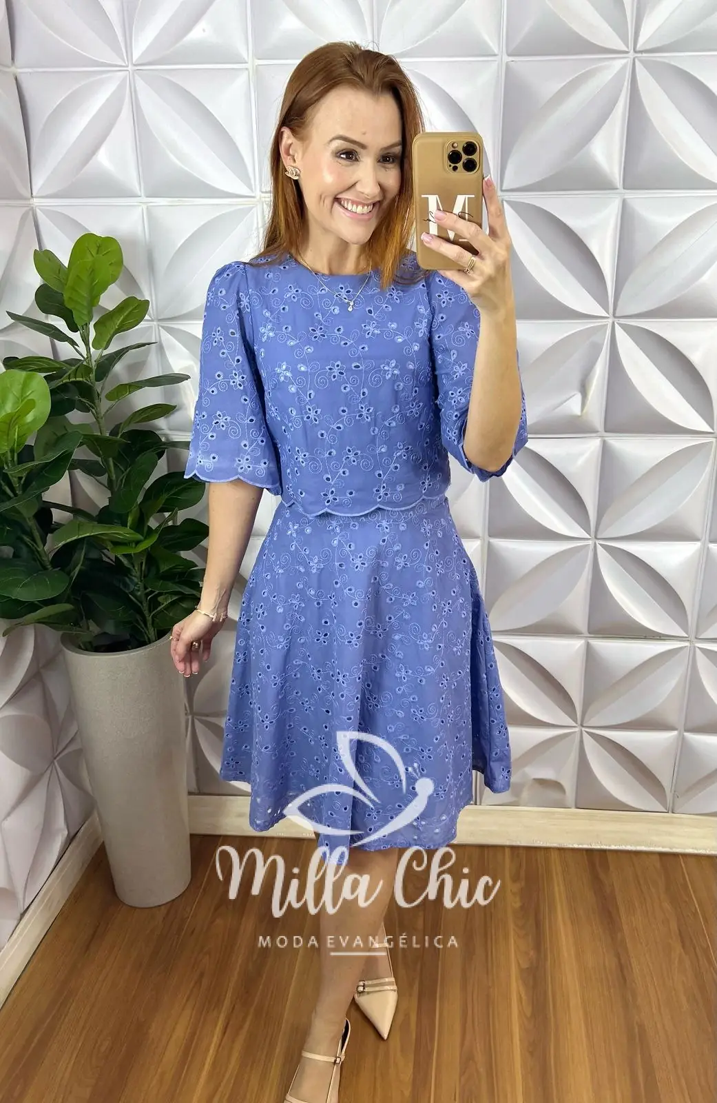 Conjunto Jardins Lesie Algodão 3D – Azul – Milla Chic Conjunto Jardins Lesie Algodão 3D - Azul - Milla Chic