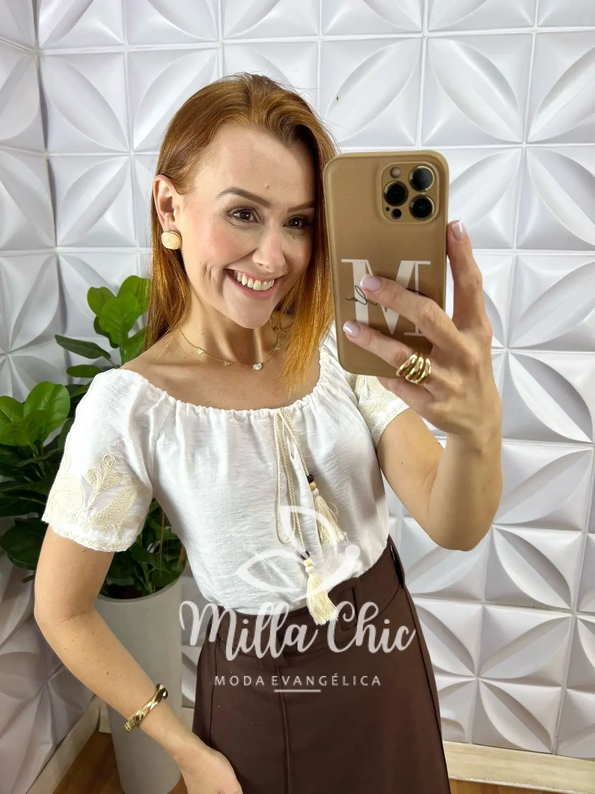 Blusa Zoe Bordada – Branca – Milla Chic Blusa Zoe Bordada - Branca - Milla Chic