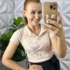 Blusa Canelada Básica Chic Com Gola - Milla Chic