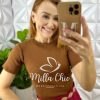 Blusa Canelada Básica Chic  - Marrom - Milla Chic