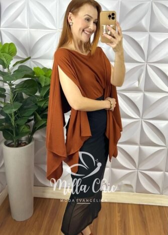 Milla Chic - millachic com br blusa canelada basica chic marrom copia 5 Blusa Boho Chic Assimétrica - Marrom - Milla Chic