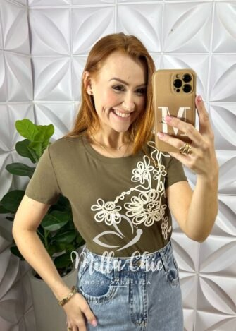 Blusa Filipinas Bordado Em Cordone - Verde - Milla Chic