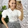 Milla Chic - millachic com br blusa gigi lesie com gola em guipper branca Blusa Gigi Lesie Com Gola Em Guipper - Branca - Milla Chic