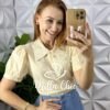 Milla Chic - millachic com br blusa gigi lesie com gola em guipper verde copia Blusa Gigi Lesie Com Gola Em Guipper - Areia - Milla Chic