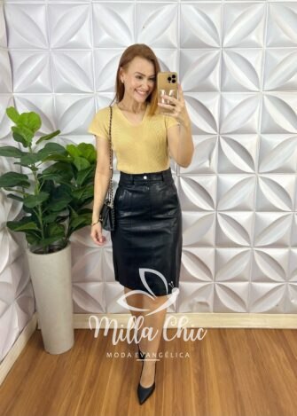 Blusa Joana Em Tricot Modal - Areia - Milla Chic