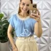 Blusa Joaquina Em Cambraia Algodão - Azul - Milla Chic