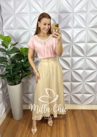 Milla Chic - millachic com br blusa joaquina em cambraia algodao rosa 3 Blusa Joaquina Em Cambraia Algodão - Rosa - Milla Chic