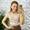 Milla Chic - millachic com br blusa lauren tricot modal marrom e branca copia Blusa Lauren Tricot Modal - Nude - Milla Chic
