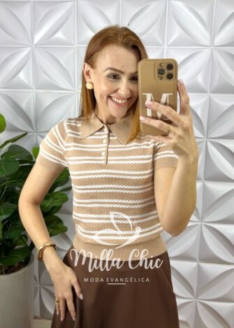 Milla Chic - millachic com br blusa lauren tricot modal nude Blusa Lauren Tricot Modal - Nude - Milla Chic