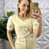 Milla Chic - millachic com br blusa marrocos em linho com manga areia Blusa Marrocos Em Linho Com Manga - Areia - Milla Chic