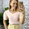 Milla Chic - millachic com br blusa marrocos em linho com manga rosa Blusa Marrocos Em Linho Com Manga - Rosa - Milla Chic