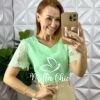 Blusa Marrocos Em Linho Com Manga - Verde - Milla Chic