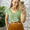 Blusa Mônica Cambraia Linho - Verde - Milla Chic