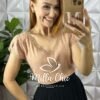 Blusa Mônica Cambraia Linho - Marrom - Milla Chic