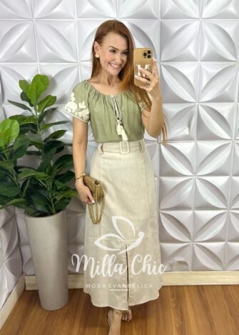 Blusa Zoe Bordada - Verde - Milla Chic