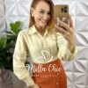 Milla Chic - millachic com br camisa brigida linho com algodao e guipper areia Camisa Brigida Linho Com Algodão E Guipper - Areia - Milla Chic