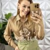 Milla Chic - millachic com br camisa natasha em cetim marrom Camisa Natasha Em Cetim - Marrom - Milla Chic