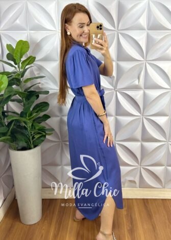 Milla Chic - millachic com br chemise bernadete azul Chemise Bernadete - Azul - Milla Chic