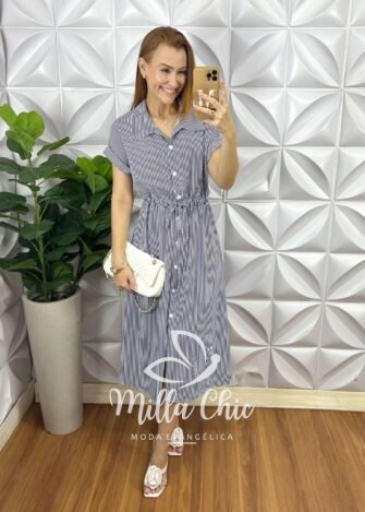 Chemise Ione Em Crepinho - Milla Chic