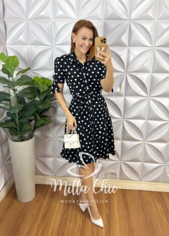 Chemise Pérola Em Viscolinho Póa - Milla Chic