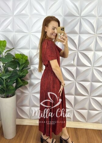 Milla Chic - millachic com br conjunto aruna em viscolinho vermelho 4 Conjunto Aruna Em Viscolinho - Vermelho - Milla Chic