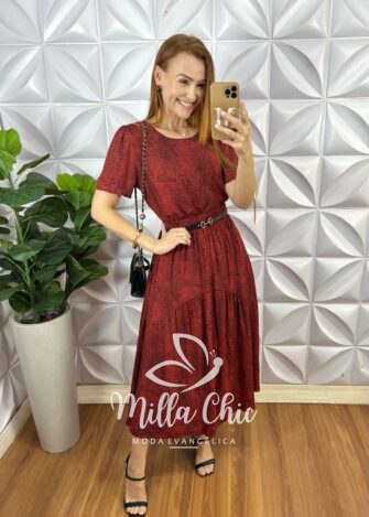 Conjunto Aruna Em Viscolinho - Vermelho - Milla Chic
