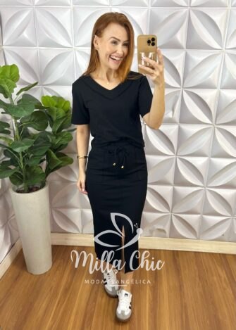 Conjunto Isis Comfy e Chic - Preto - Milla Chic