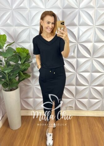 Conjunto Isis Comfy e Chic - Preto - Milla Chic
