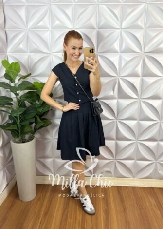 Milla Chic - millachic com br conjunto roma em tricoline preto 2 Conjunto Roma Em Tricoline - Preto - Milla Chic
