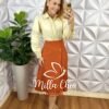 Saia Apolónia Em Alfaiataria Plissada - TerraCota - Milla Chic