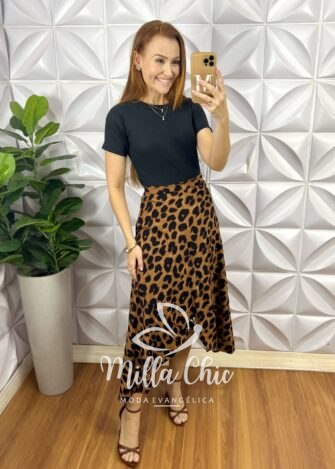 Saia Envelope Ayla Em Viscolinho - Milla Chic