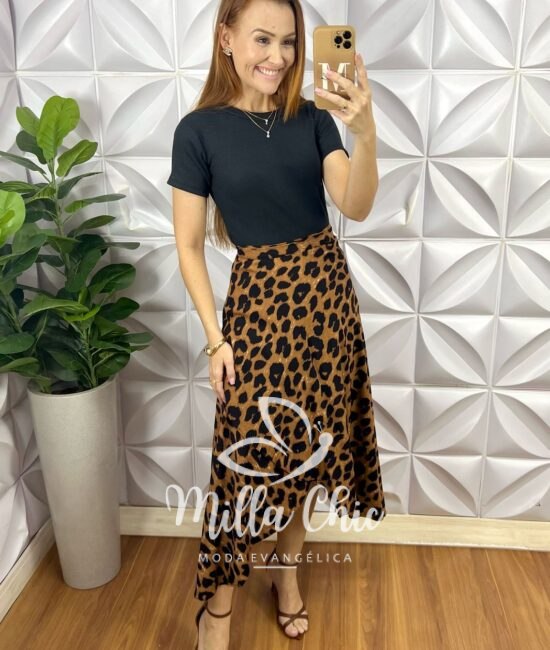 Saia Envelope Ayla Em Viscolinho - Milla Chic