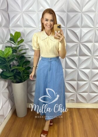 Milla Chic - millachic com br saia jeans lena 1 Saia Jeans Lena - Milla Chic
