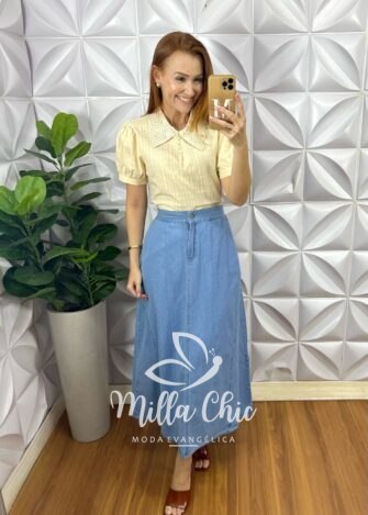 Saia Jeans Lena - Milla Chic