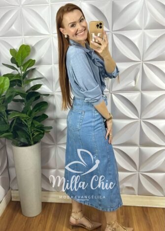 Saia Jeans Lili - Milla Chic