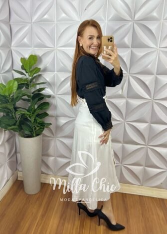 Milla Chic - millachic com br saia mafalda em linho com cinto branca 5 Saia Mafalda Em Linho Com Cinto - Branca - Milla Chic