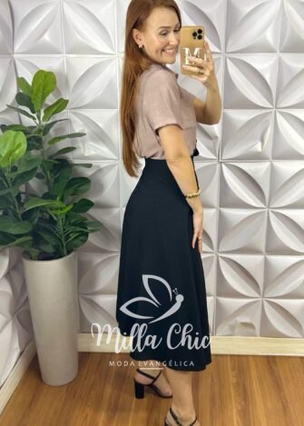 Saia Monalisa Envelope - Preta - Milla Chic