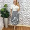 Saia Samanta Em Viscolinho - Listrada - Milla Chic