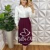 Milla Chic - millachic com br saia samanta em viscolinho roxo Saia Samanta Em Viscolinho - Marsala - Milla Chic