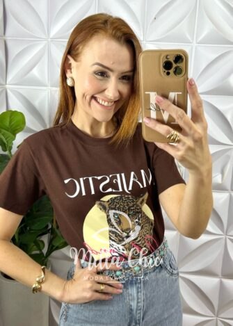 T-shirt Boho Chic - Marrom - Milla Chic