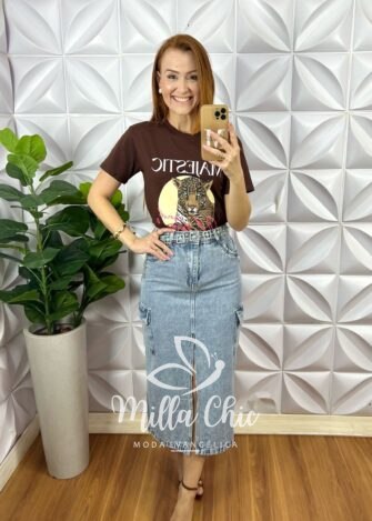 T-shirt Boho Chic - Marrom - Milla Chic