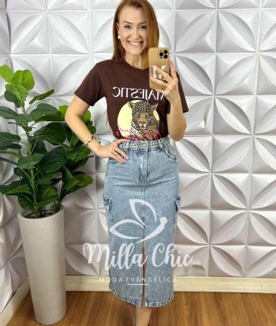 T-shirt Boho Chic - Marrom - Milla Chic