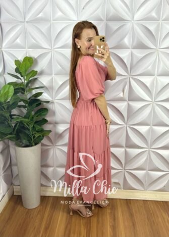 Milla Chic - millachic com br vestido antonella em chiffon rosa 1 Vestido Antonella Em Chiffon - Rosa - Milla Chic
